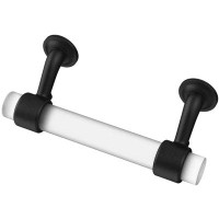 D. Lawless Hardware 3" Bar Pull Flat Black with Frosted Glass