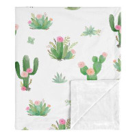 Sweet Jojo Designs Couverture de bébé pour bébé de sécurité floral cactus