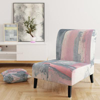 East Urban Home Durty Shabby Pink Blush I - Shabby Elegance Upholstered Slipper Chair
