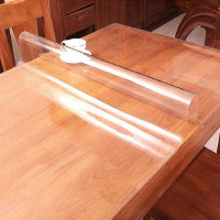 Symple Stuff Naschmarkt Waterproof Clear Table Protector Plastic Tablecloth, Clear Rectangle, 2