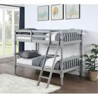 Harriet Bee Homestead Twin/Twin Bunk Bed In Gray Finish