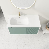 Ebern Designs 40 '' Wall-Mounted Bathroom Vanity with Ceramic Sink