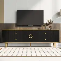 AOOLIVE Modern Tv Stand For Tvs Up To 80 Inches, Entertainment Centre , Wood Tv Console Table