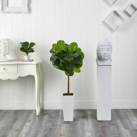 Corrigan Studio 4' Fiddle Leaf Boxwood Topiary in Tower Planter