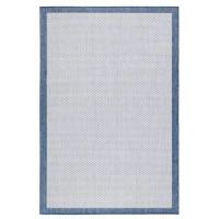 Latitude Run® Marquas Plain Design Navy Blue Grey Carpet Machine Made Polypropylene Jute/Sisal Area Rug