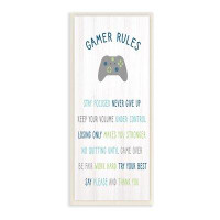 Stupell Industries Gamer Rules Listed Kids Video Game Motivational Phrases  Stretched Canvas Wall Art By Daphne Polselli