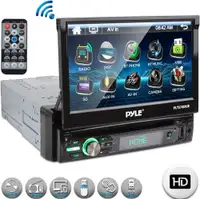 PYLE® PLTS78DUB BLUETOOTH TOUCHSCREEN SINGLE DIN CAR STEREO - Plays these types -  DVD/VCD/CD/CD-R/CD-RW/VCD/MP3/MPEG