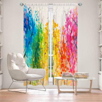 East Urban Home Lined Window Curtains 2-panel Set for Window by Lam Fuk Tim - Colourful Trees II