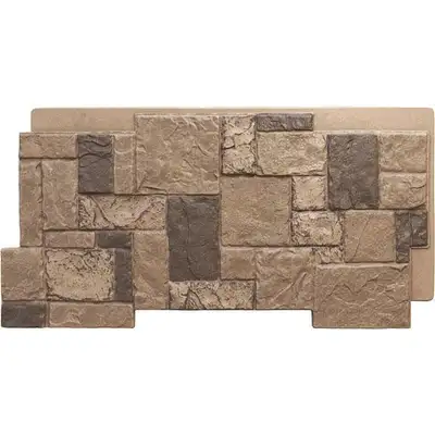 Castle Rock Stacked Stone Stonewall-Faux Stone Siding Panel 49"W X 24 1/2"H X 1 1/4"D in 34 Colors I...