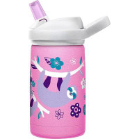 Orchids Aquae Kids Water Bottle, Vacuum Insulated Stainless Steel With Straw Cap, 12 Oz