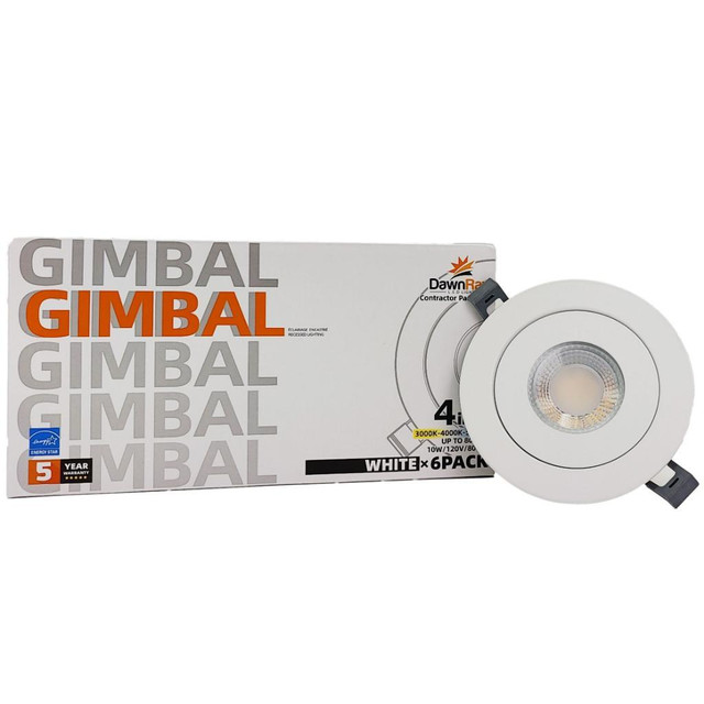 DawnRay 4 LED Slim Gimbal Round White dans Électricité