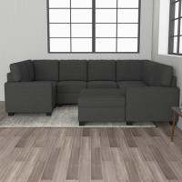 Latitude Run® 114" Wide U-Shaped Modular Sectional Sofa 7-Seat Fabric Couch For Personalized Living Room Layouts