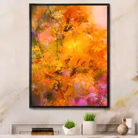 Millwood Pines Impressionist Autumn Yellow Tree - Modern & Contemporary Canvas Wall Decor