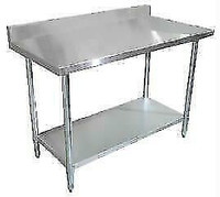 *RESTAURANT EQUIPMENT PARTS SMALLWARES HOODS AND MORE* Stainless Steel Tables with Backsplash NEW .