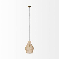 Everly Quinn Gold Metal Wire Mesh Hanging Pendant Light