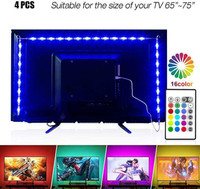 NEW 16 COLOR RGB LED TV USB STRIP LIGHT 6.65 FT 40-60 TV 520RTL