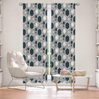 East Urban Home Lined Window Curtains 2-panel Set for Window Size Nika Martinez Mid Century Hexagons 3