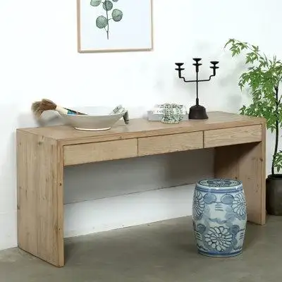 Lily's Living 66" Long Waterfall Console With Three Drawers Weathered Neutral 66X20x30h..