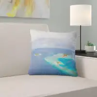 Made in Canada - East Urban Home Seascape Aerial View of Maldives Island Pillow