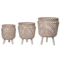 Bay Isle Home™ Bay Isle Home™ Wood 17.32 In. White Everyday Planters Set Of 3