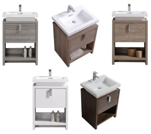24 Inch - 1 Drawer 1 Cubby Available in 5 Finishes ( D=19.75 ) w Acrylic Composite Sink in Cabinets & Countertops