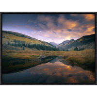 Global Gallery Ragged Peak and Chair Mountain Reflected in Lake, Raggeds Wilderness, Colorado by Tim Fitzharris Framed P