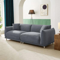 Latitude Run® 88.58" Sofa, Comfy Sofa Couch With Extra Deep Seats, Modern Sofa Bread-Like Sofa With 2 Pillows And Metal