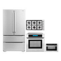 Cosmo 4 Piece Kitchen Package 36" Gas Cooktop 24" Single Electric Wall Oven 24" Built-in Microwave Drawer & Energy Star