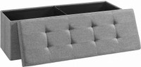 NEW 43 IN FOLDING LIGHT GRAY STORAGE BENCH FOOTREST PADDED SEAT LSF77G