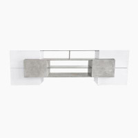Ivy Bronx TV Stand for TVs Up to 80" with 2 Illuminated Glass Shelves and LED Changing Lights