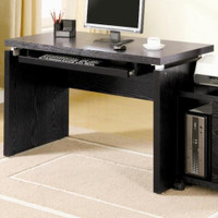 Russell Computer Desk With Keyboard Tray Black Oak with optional CPU Stand