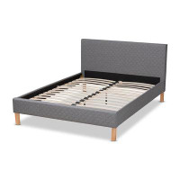 Hokku Designs Lefancy Zoely Modern and Contemporary Grey Fabric Upholstered King Size Platform Bed