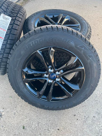 New 2015-2023 Ford Edge black wheels and Bridgestone Blizzak tires