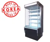 Grab And Go 36 Wide Refrigerated Open Display Merchandiser/Cooler with Glass Sides
