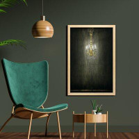 East Urban Home Ambesonne Grunge Wall Art With Frame, Classic Chandelier In A Dark Gothic Wooden Room Vintage Style Room