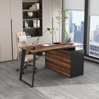 Latitude Run® 54.3" Office Computer Desk Corner Desk Reversible Cabinet
