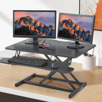 Ebern Designs Ebern Designs 36" Home Office Standing Desk Converter, Rectangular Desktop