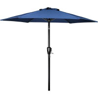 Ebern Designs Simple Deluxe 7.5' Patio Outdoor Table Market Yard Umbrella With Push Button Tilt/Crank