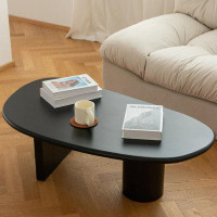 Great Deals Trading 42.91" Black Manufactured Wood Free form Coffee Table