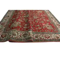 Noori Rug One-of-a-Kind Fine VTG Oriental Hand-Knotted 9'5 X 13'3 Wool Red Area Rug