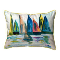East Urban Home Sail With The Crowd Indoor/Outdoor Pillow