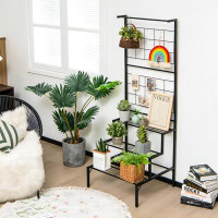 Arlmont & Co. 3-Tier Hanging Plant Stand With Grid Panel Display Shelf