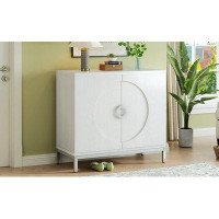 Ivy Bronx Simple Storage Cabinet Accent Cabinet With Solid Wood Veneer And Metal Leg Frame For Living Room