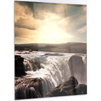 Design Art 'Dramatic Waterfalls in Iceland' Photographic Print on Metal