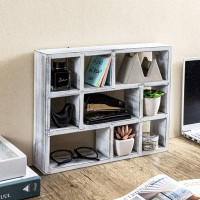 Ebern Designs Nedia 9 Slot Solid Wood Desk Organizer