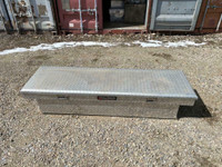 Challenger top rail aluminum tool box. Front opening