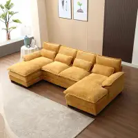 Latitude Run® Modern Large Chenille Fabric U-Shape Sectional Sofa