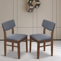 Latitude Run® Vintage Style Dining Chairs 2 Piece Set with Upholstered Backrest and Wooden Legs