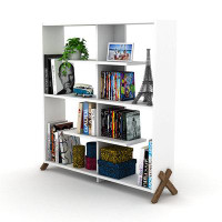 Latitude Run® Duncarbit Solid Wood Library Bookshelf, Book Case