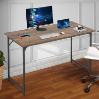 Inbox Zero Computer Desk Home Office Desk 48”W X 24”D Gaming Desk Corner Writing Black Large Student Art Modren Simple S